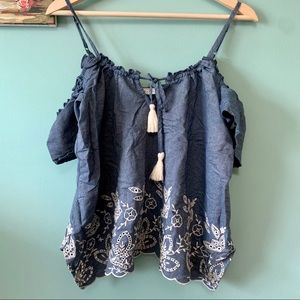 Abercrombie Off-The-Shoulder Embroided Top